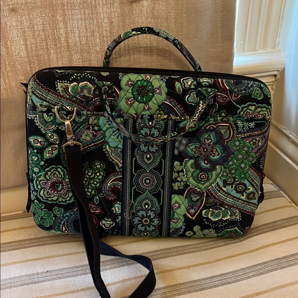 Vera Bradley Green Floral Laptop Bag